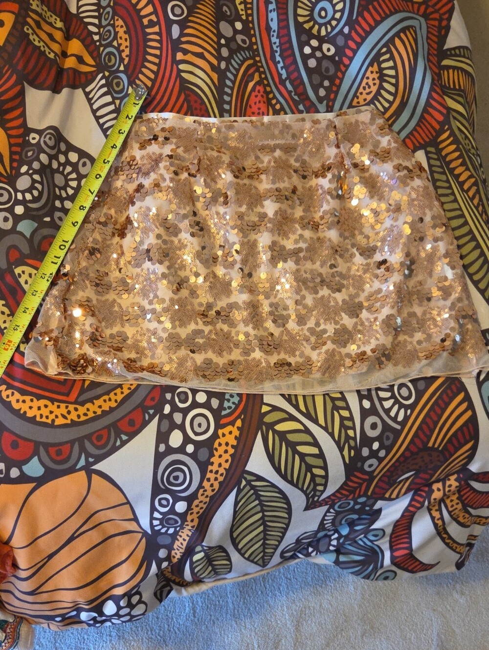 Sequin Mini Skirt in Rose Gold